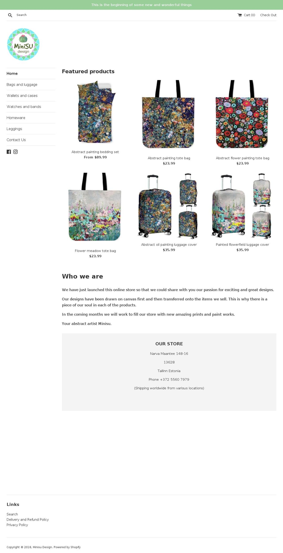 minisudesign.com — Shopify storefront screenshot