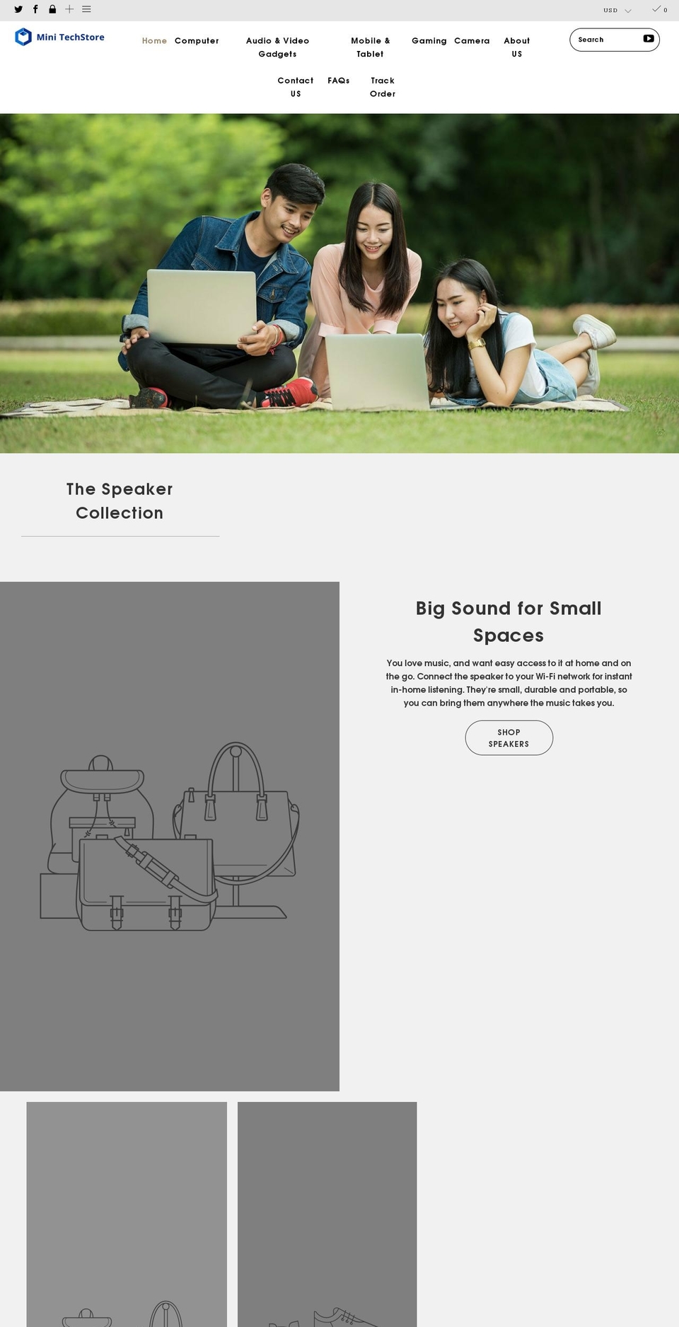 minitechstore.com shopify website screenshot