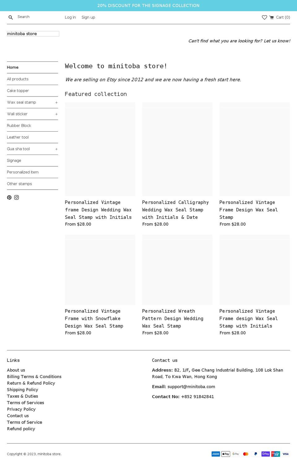 minitoba.com shopify website screenshot