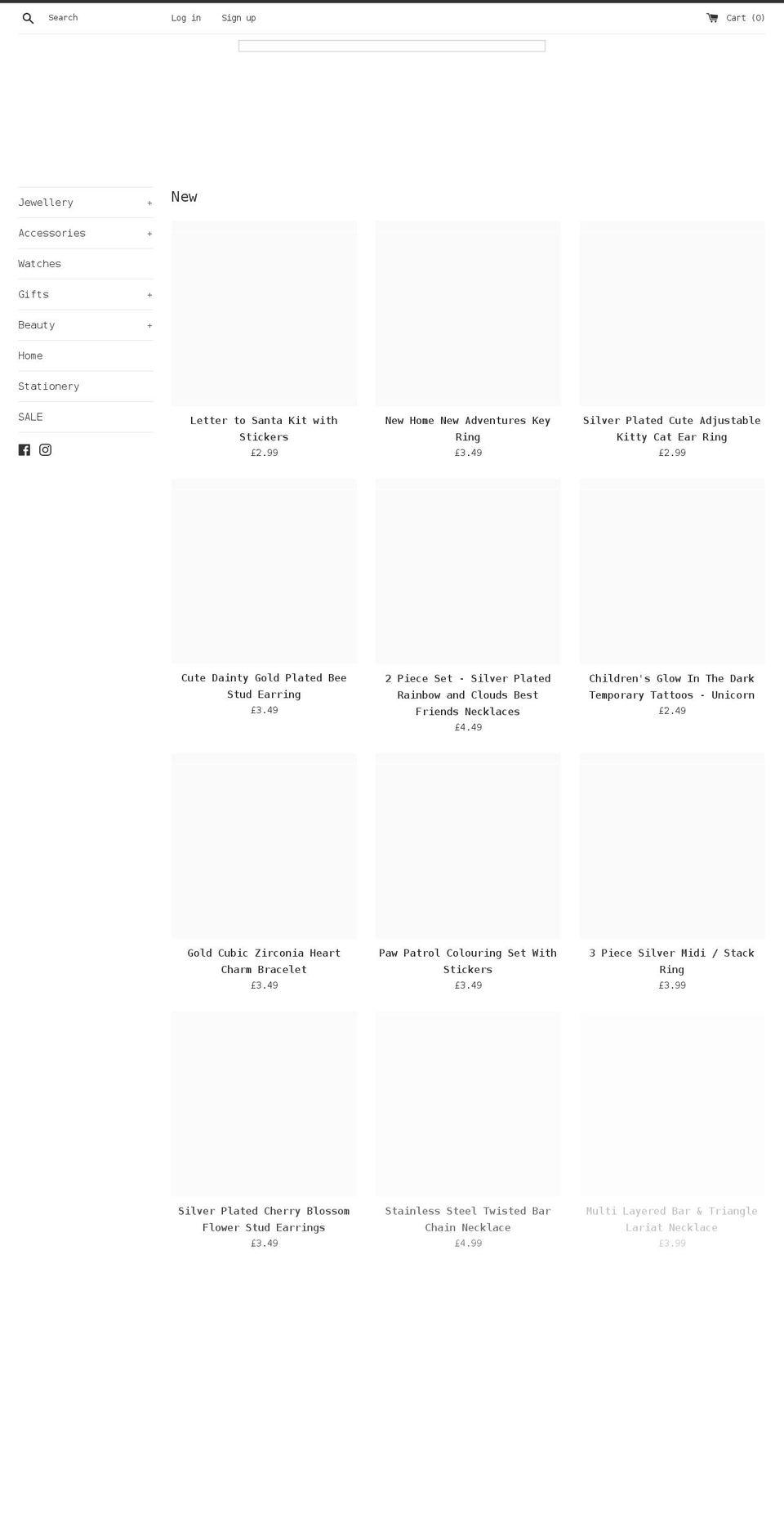 minitrinkets.co.uk shopify website screenshot