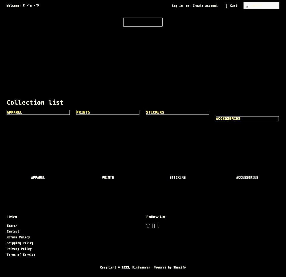 minivanvan.com shopify website screenshot