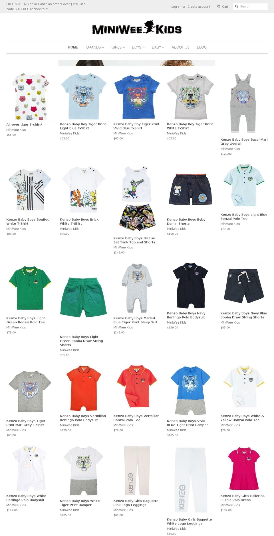 miniweekids.com shopify website screenshot