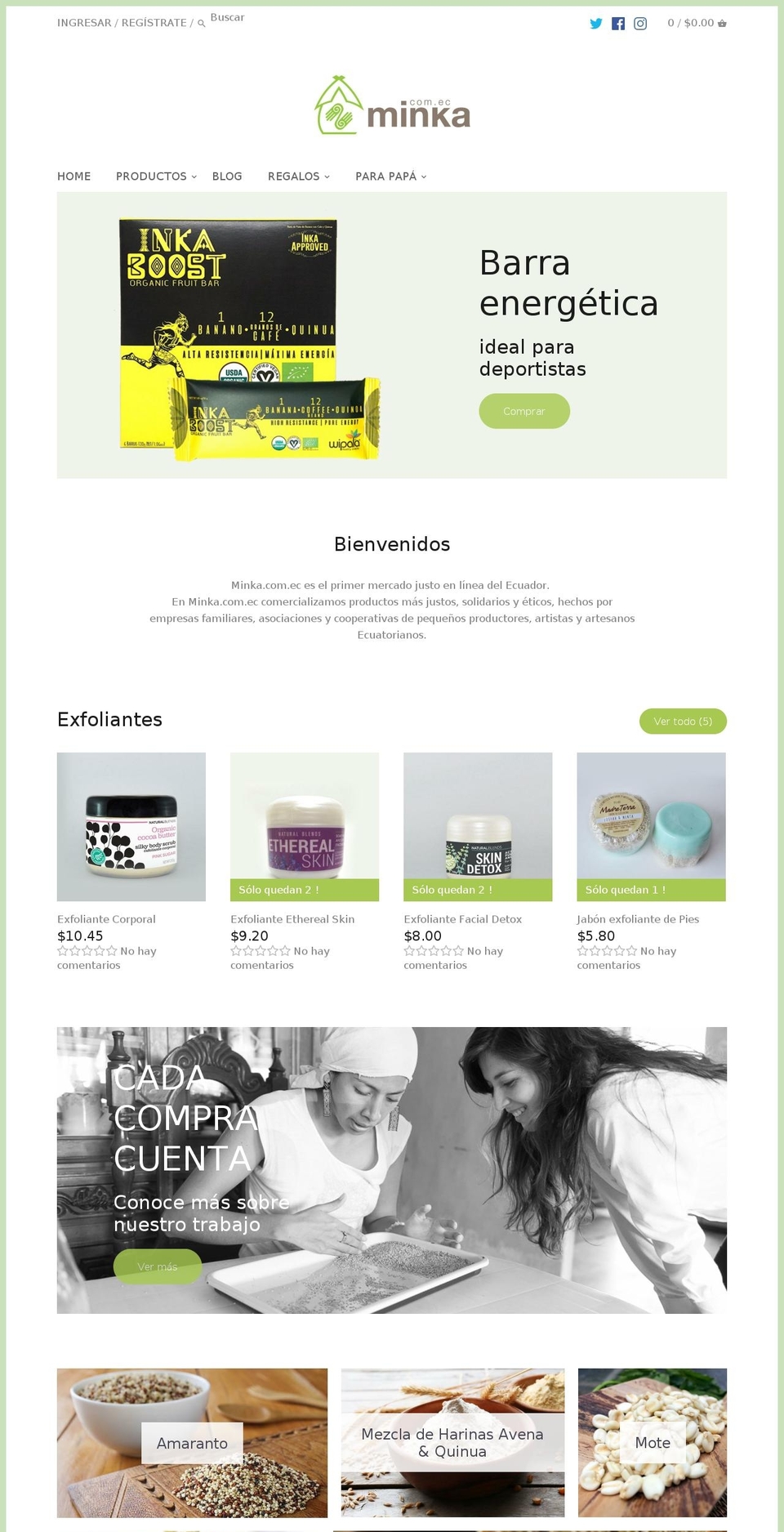 minka.com.ec shopify website screenshot