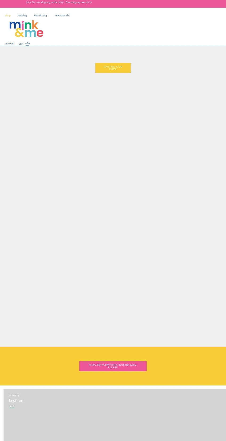 minkandme.com.au shopify website screenshot