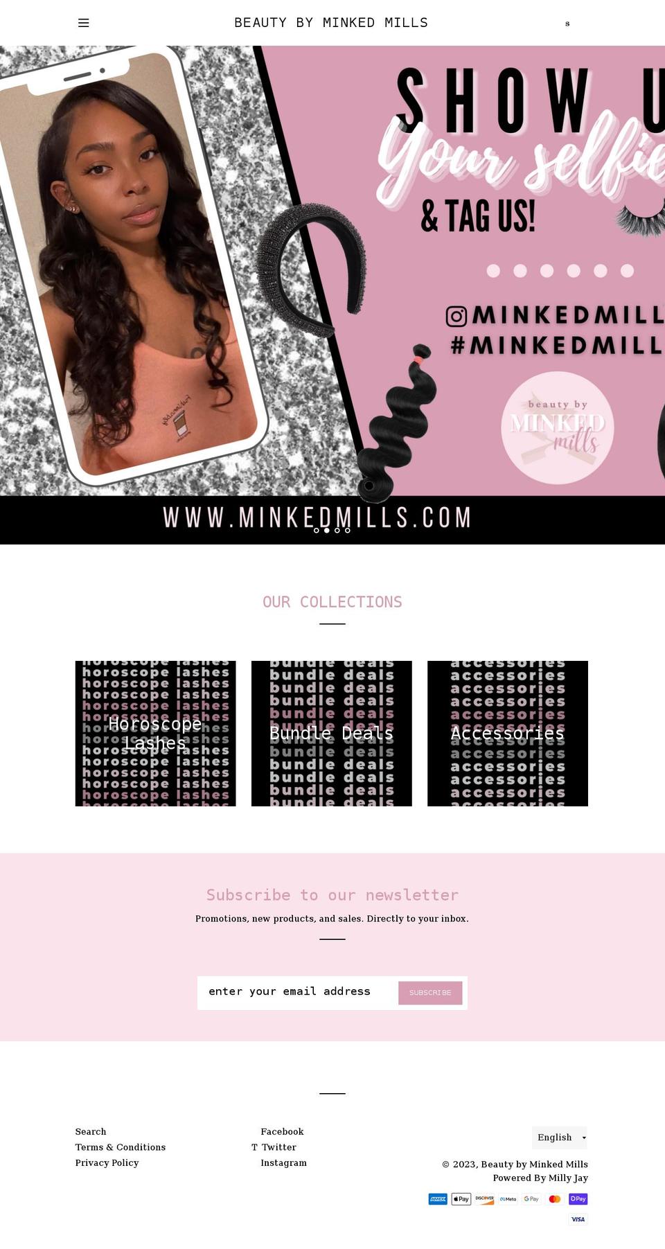 minkedmills.com shopify website screenshot