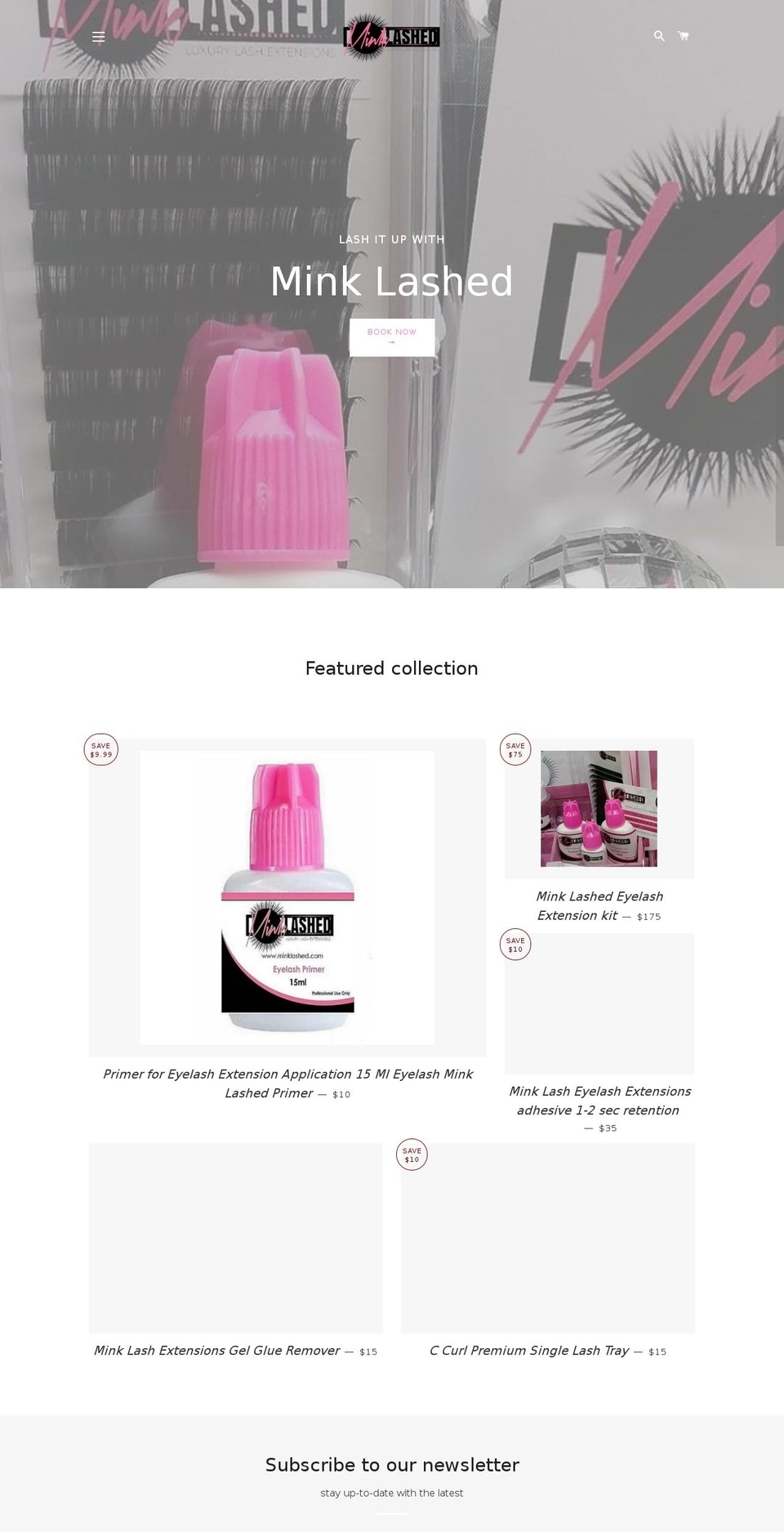 minklashed.com — Shopify storefront screenshot