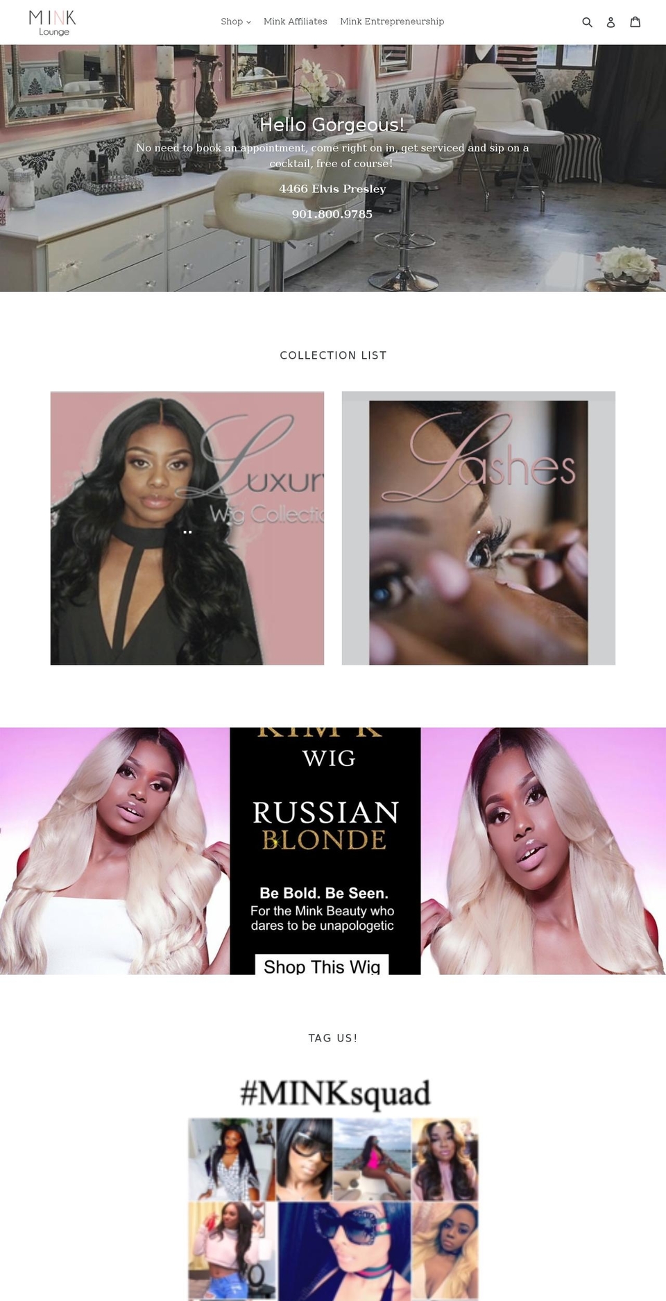minklounge.net shopify website screenshot