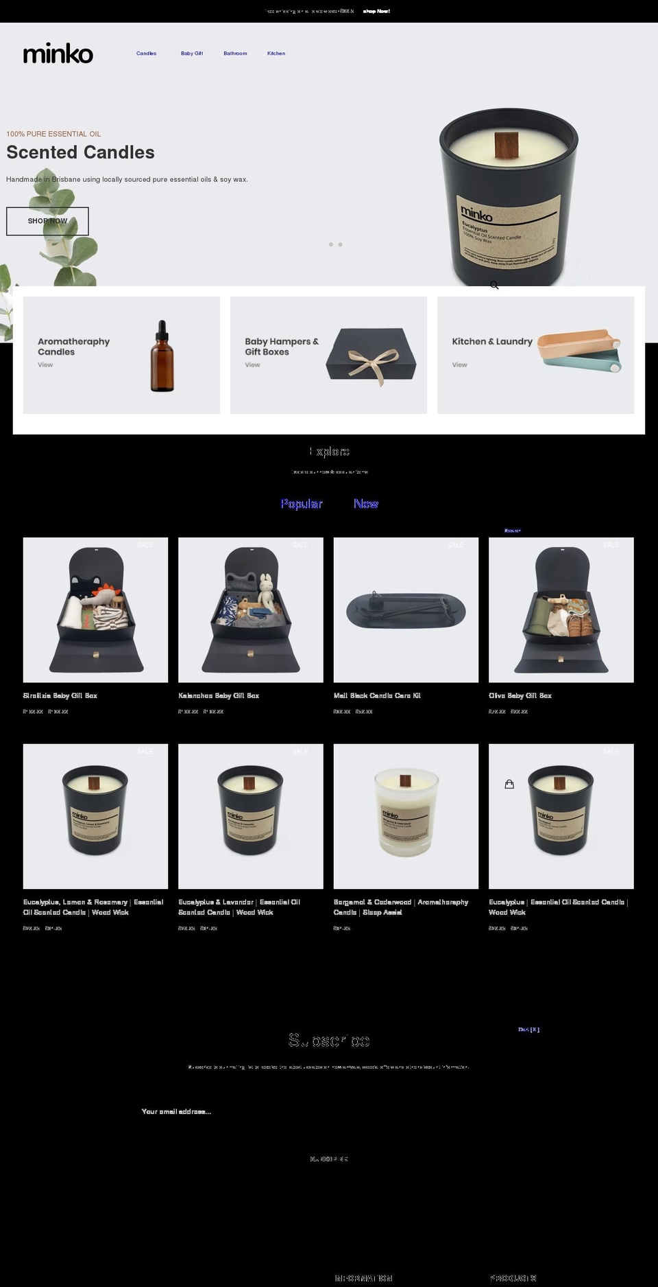 minko.com.au shopify website screenshot