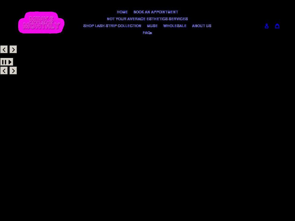 minksmonthly.com shopify website screenshot