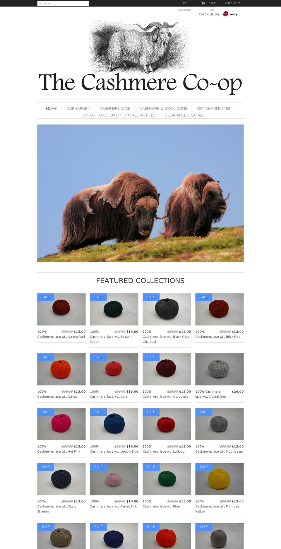 Cashmere Co-op Oct 4 Shopify theme site example minkyarns.com