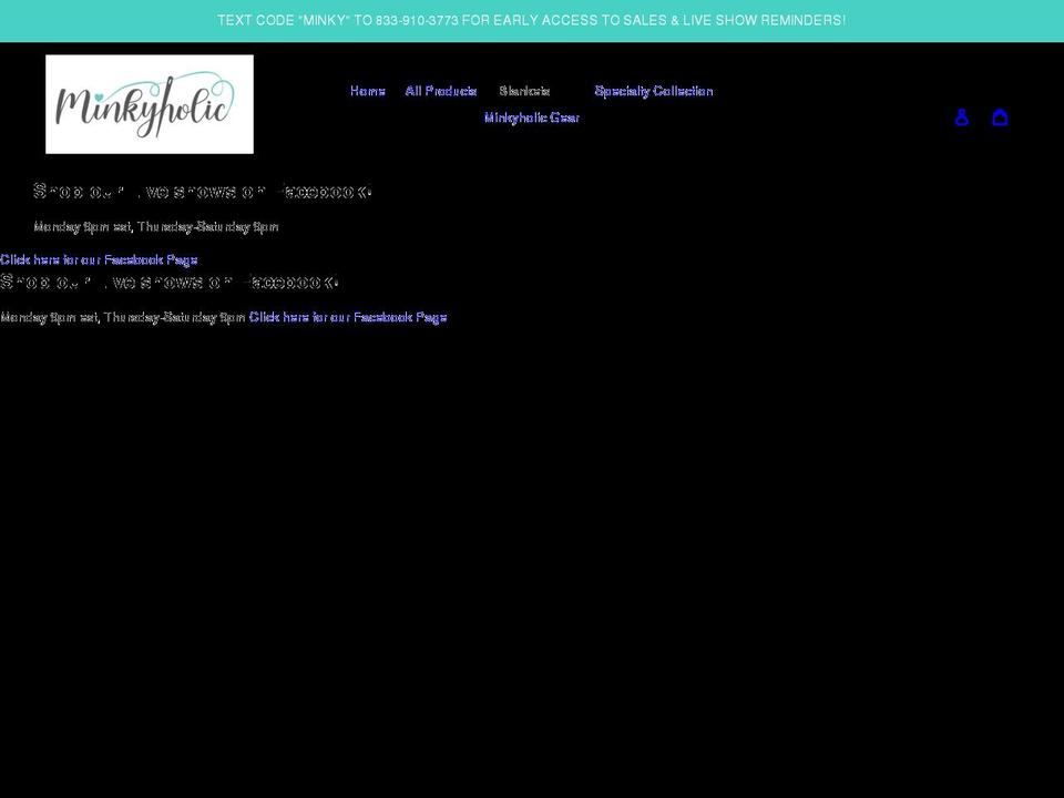 minkyholic.com shopify website screenshot