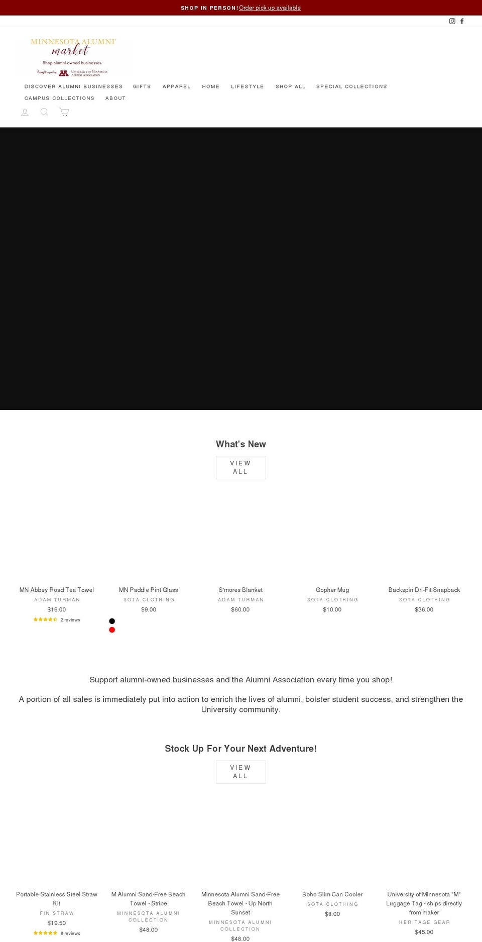 minnesotaalumnimarket.com — Shopify storefront screenshot