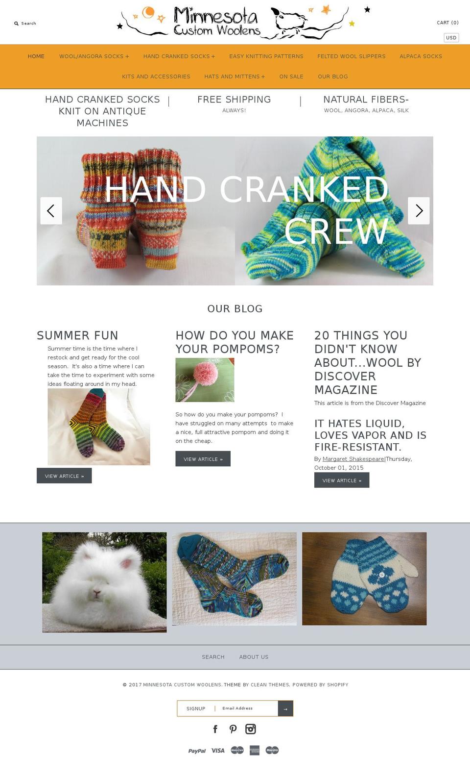 minnesotacustomwoolens.com shopify website screenshot