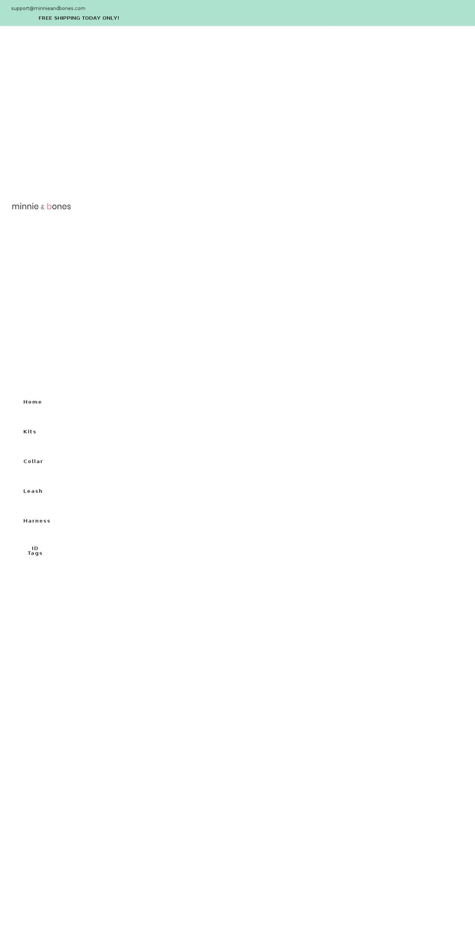 minnieandbones.com shopify website screenshot