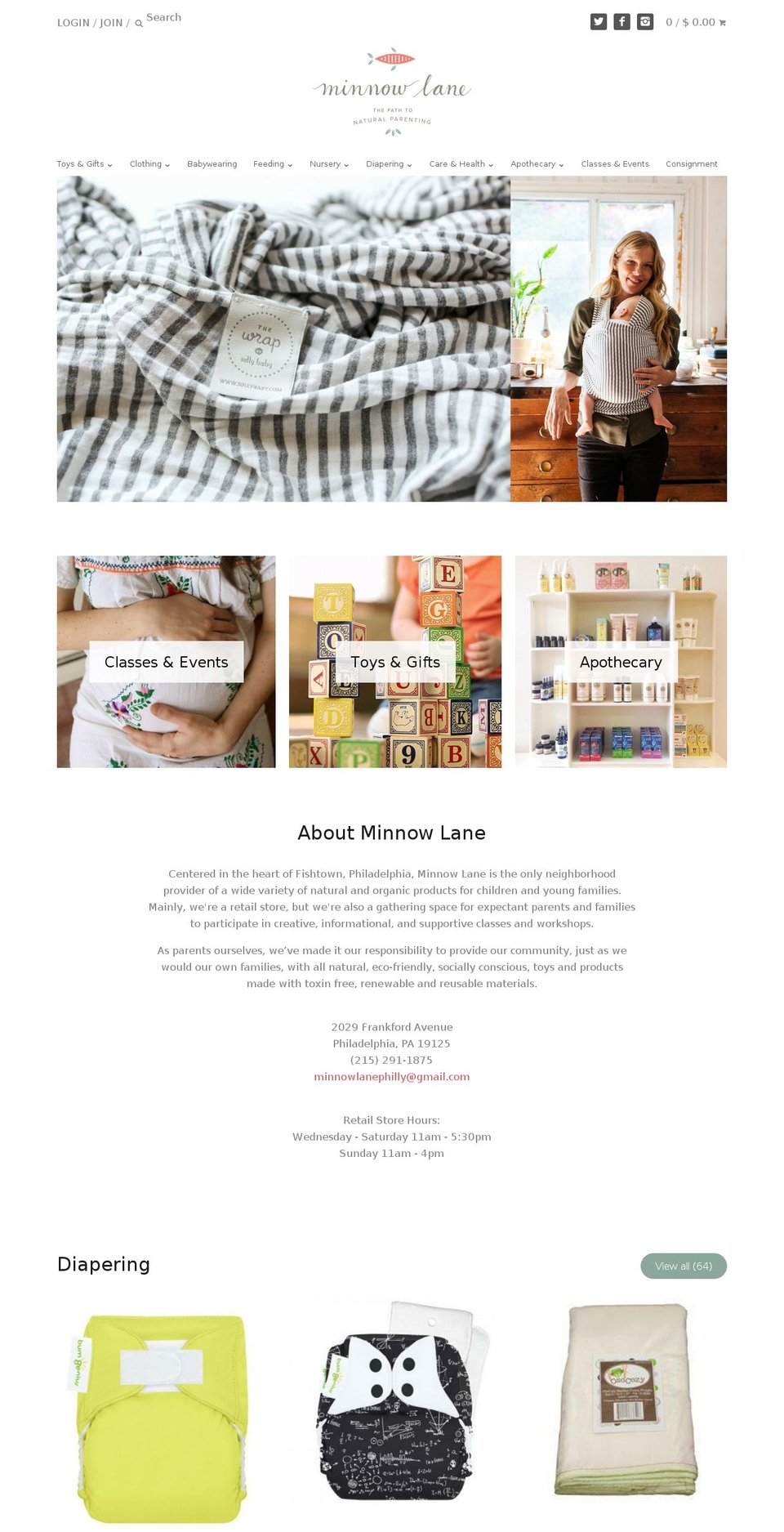 minnowlane.com shopify website screenshot