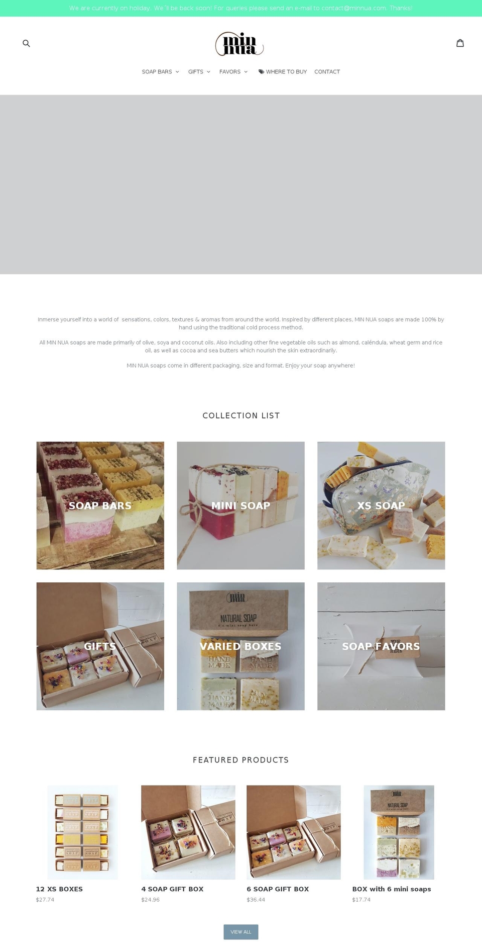 minnua.com — Shopify storefront screenshot