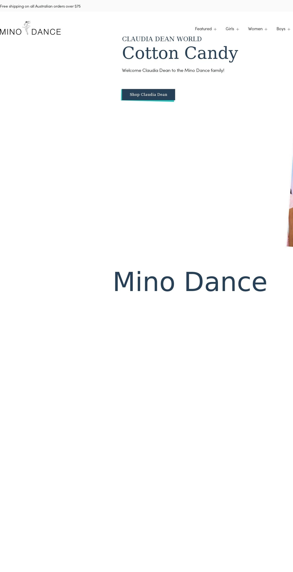 minodance.com.au shopify website screenshot