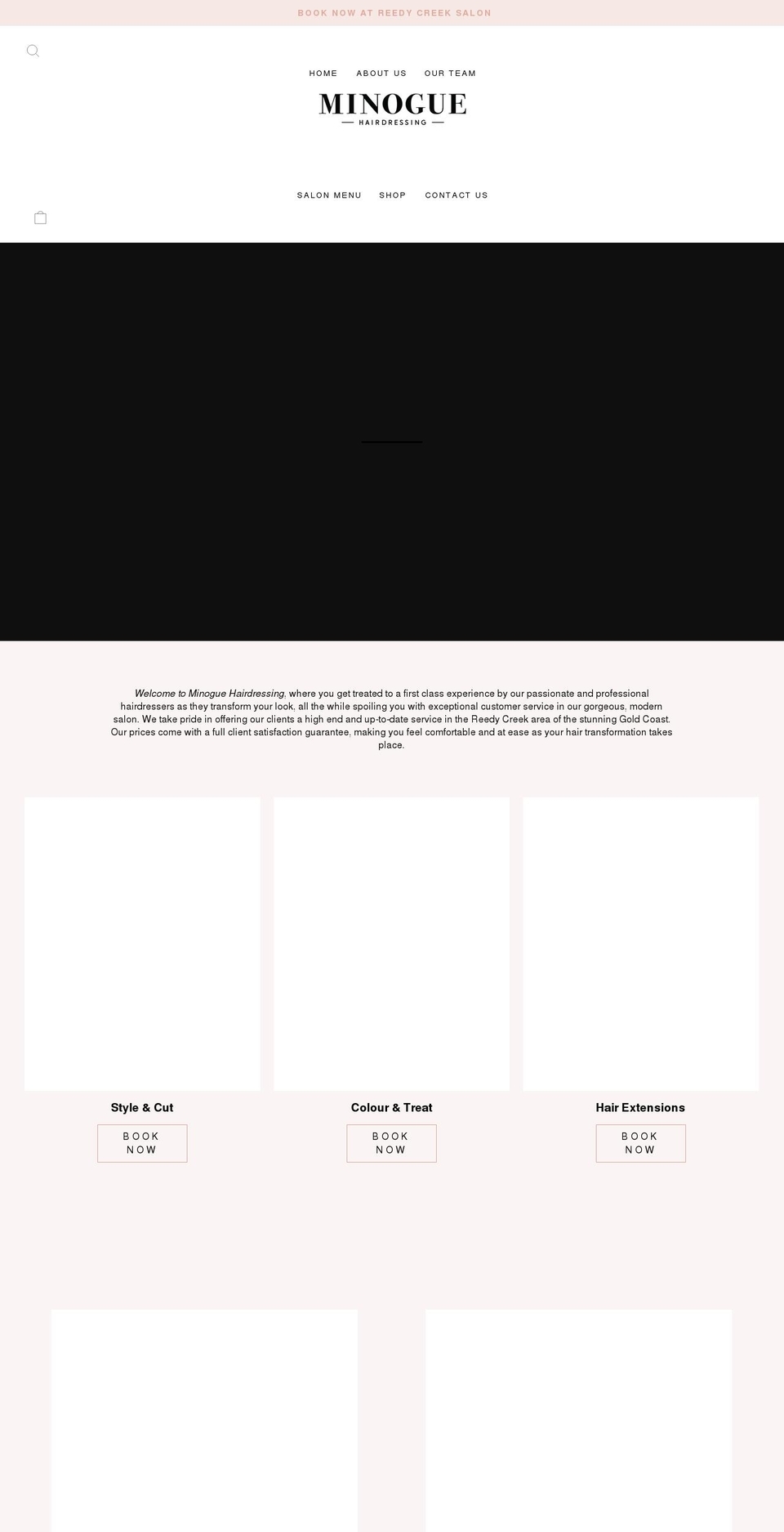 minoguehairdressing.com.au shopify website screenshot