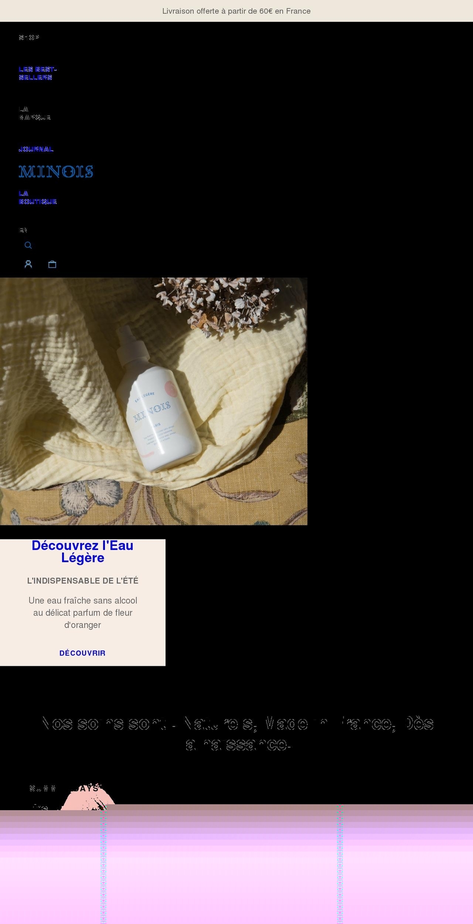minoisparis.com shopify website screenshot