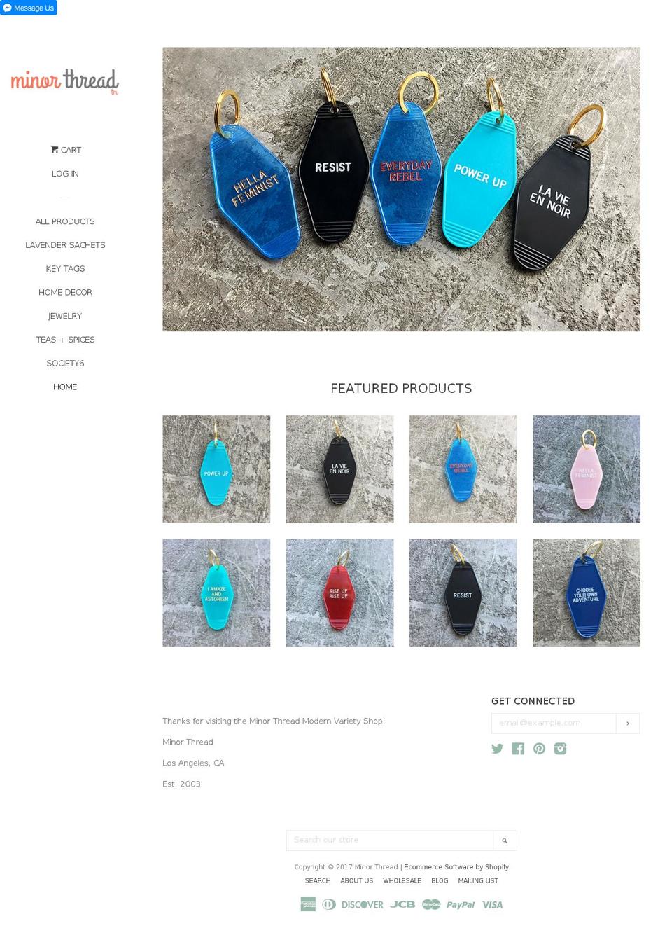 minor-thread.com shopify website screenshot