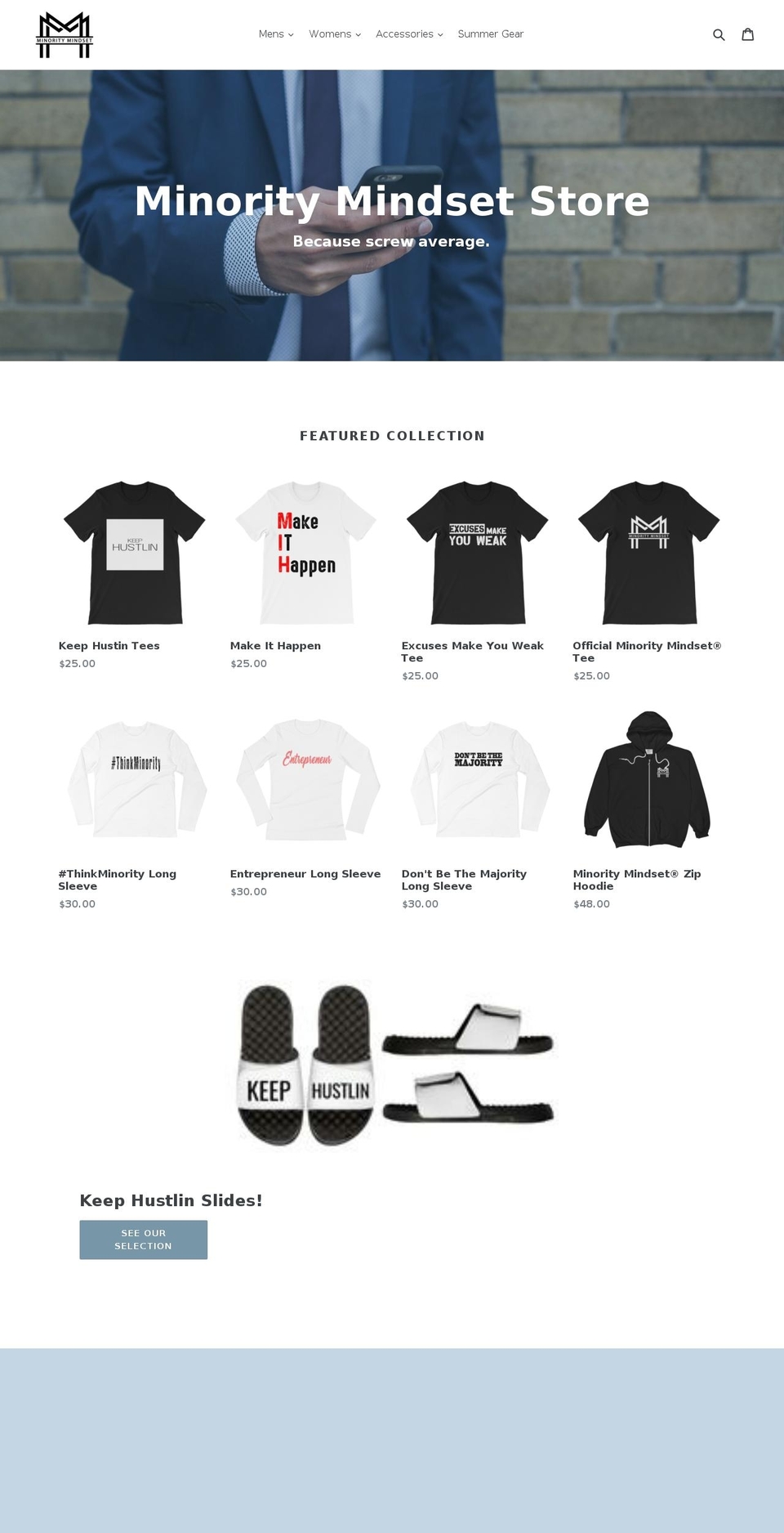 minoritymindsetstore.com shopify website screenshot