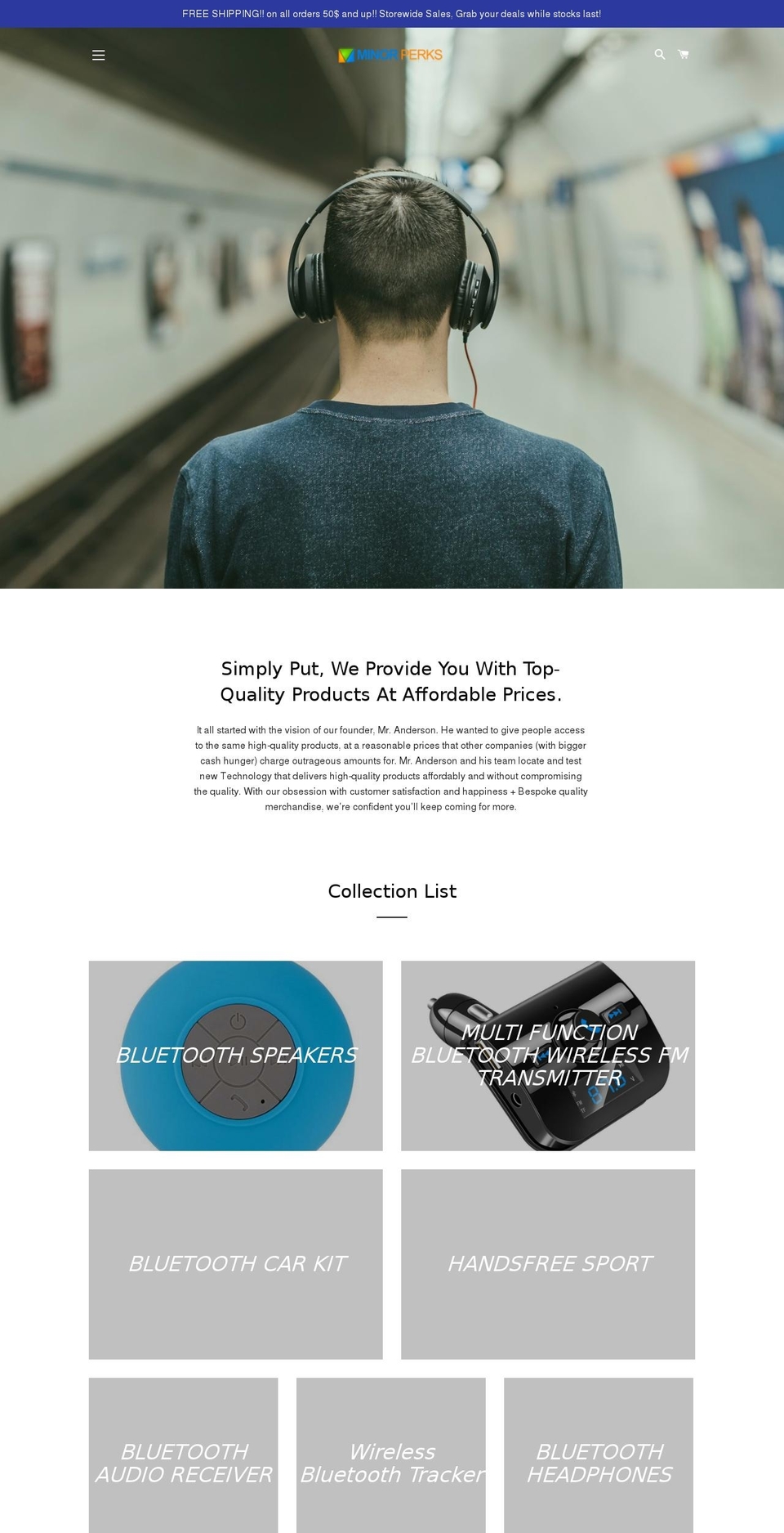 minorperks.com — Shopify storefront screenshot