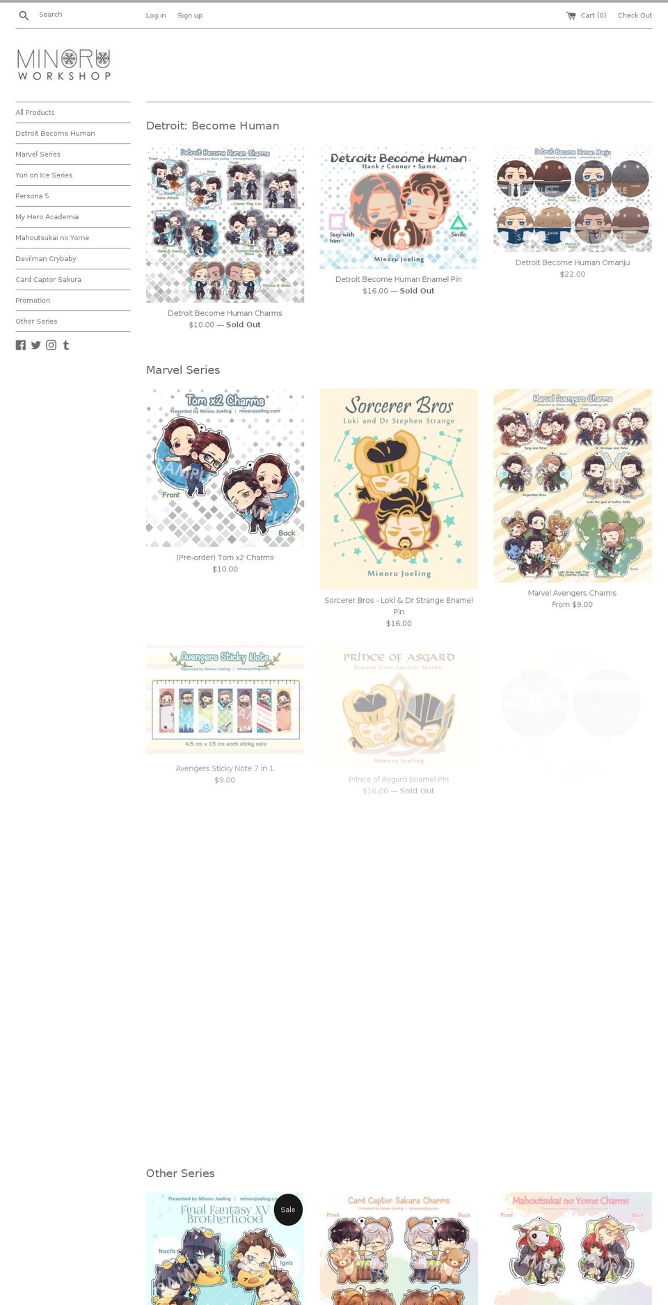 minorujoeling.com — Shopify storefront screenshot