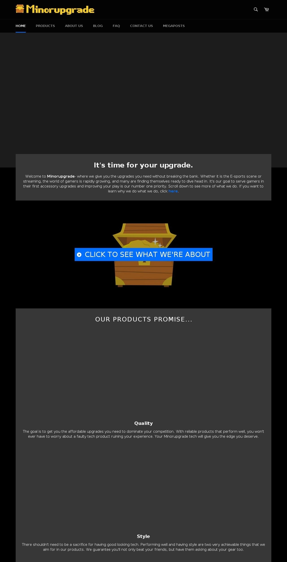 minorupgrade.com shopify website screenshot
