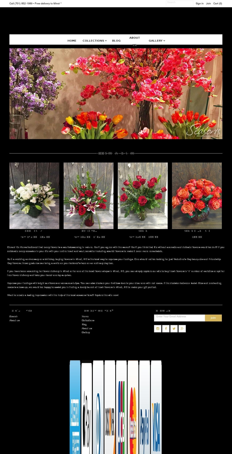 mr-parker Shopify theme site example minotflowershop.com