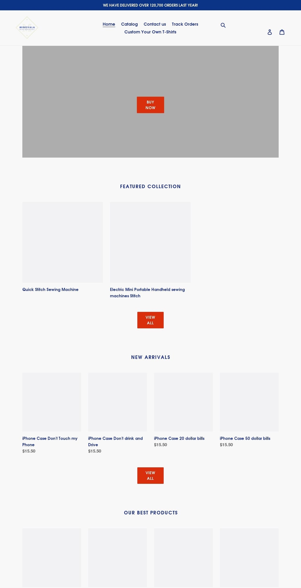 minovala.com shopify website screenshot