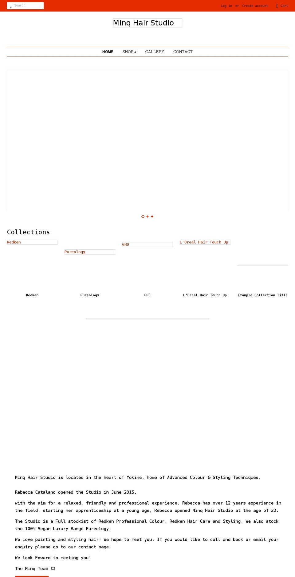 minqhairstudio.com.au shopify website screenshot