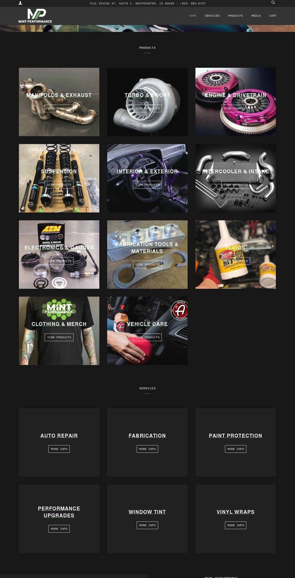 mint-performance.com shopify website screenshot