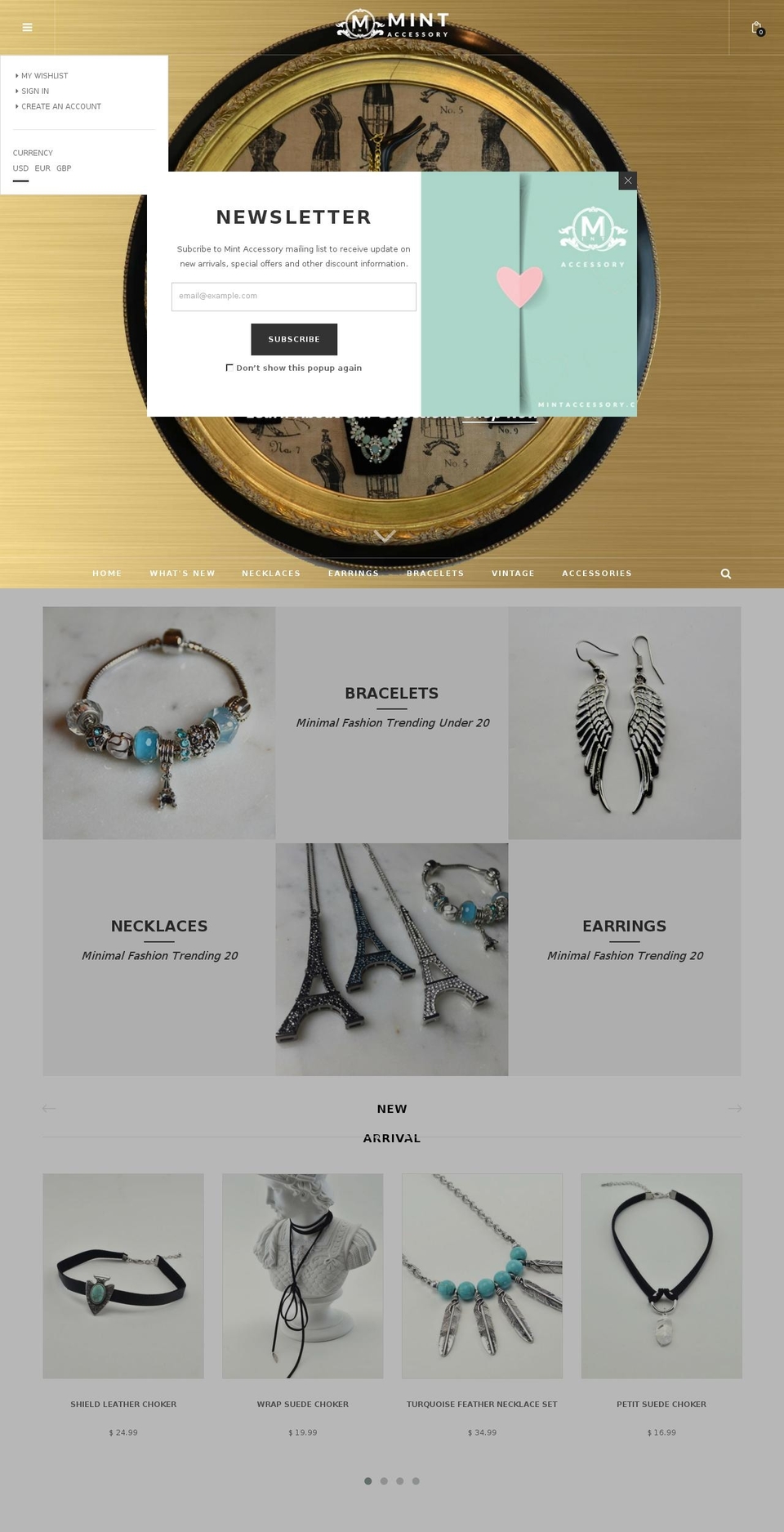 Puro Shopify theme site example mintaccessory.com