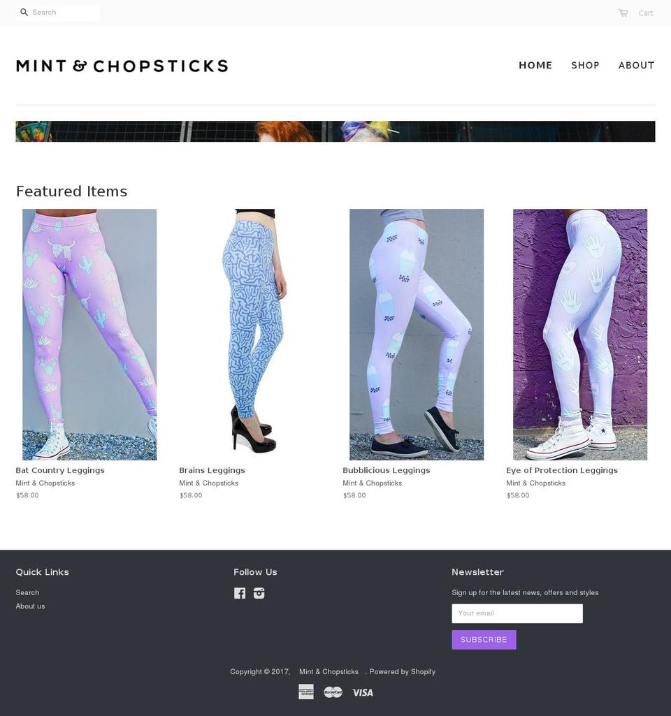 mintandchopsticks.com shopify website screenshot