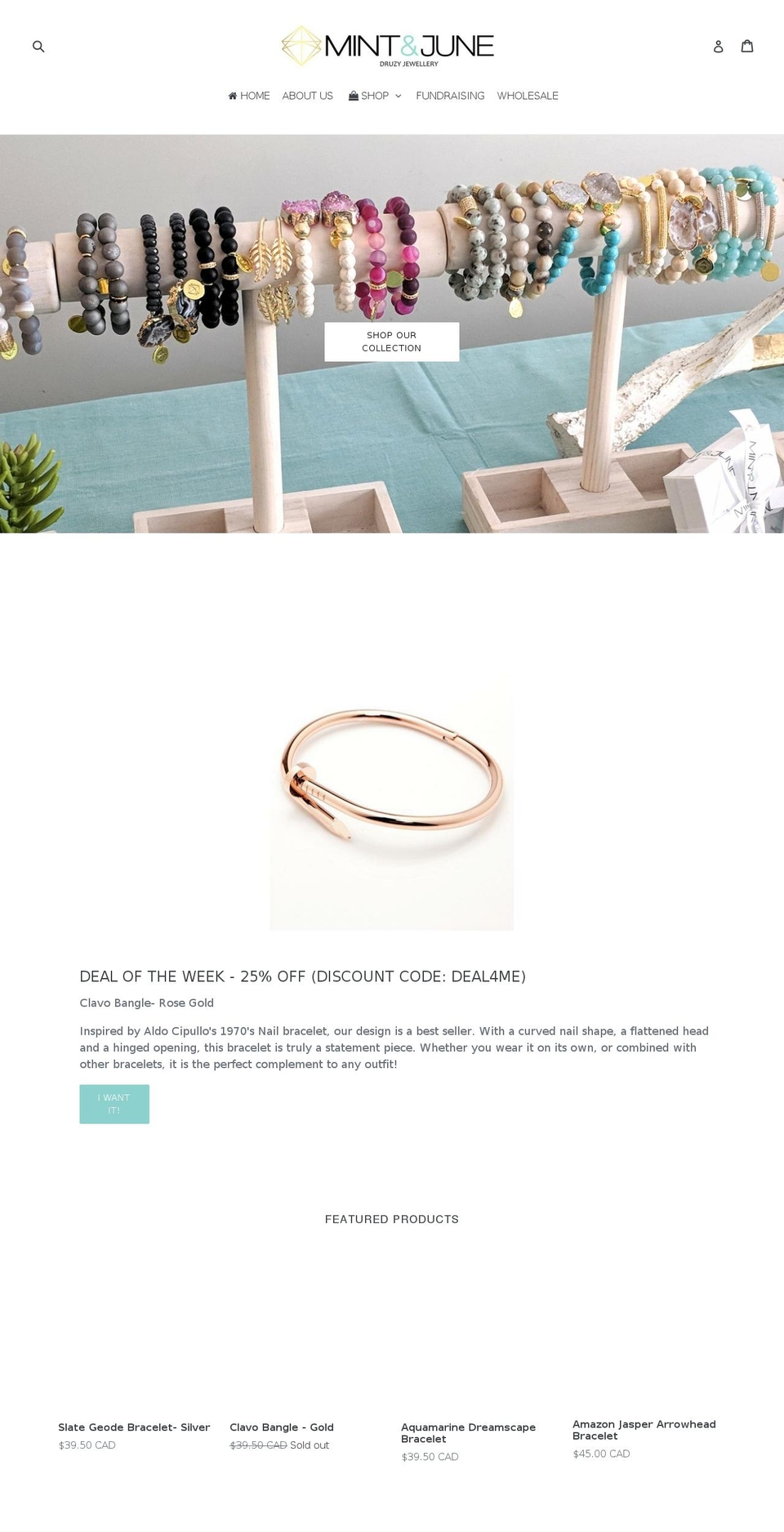 mintandjune.com — Shopify storefront screenshot