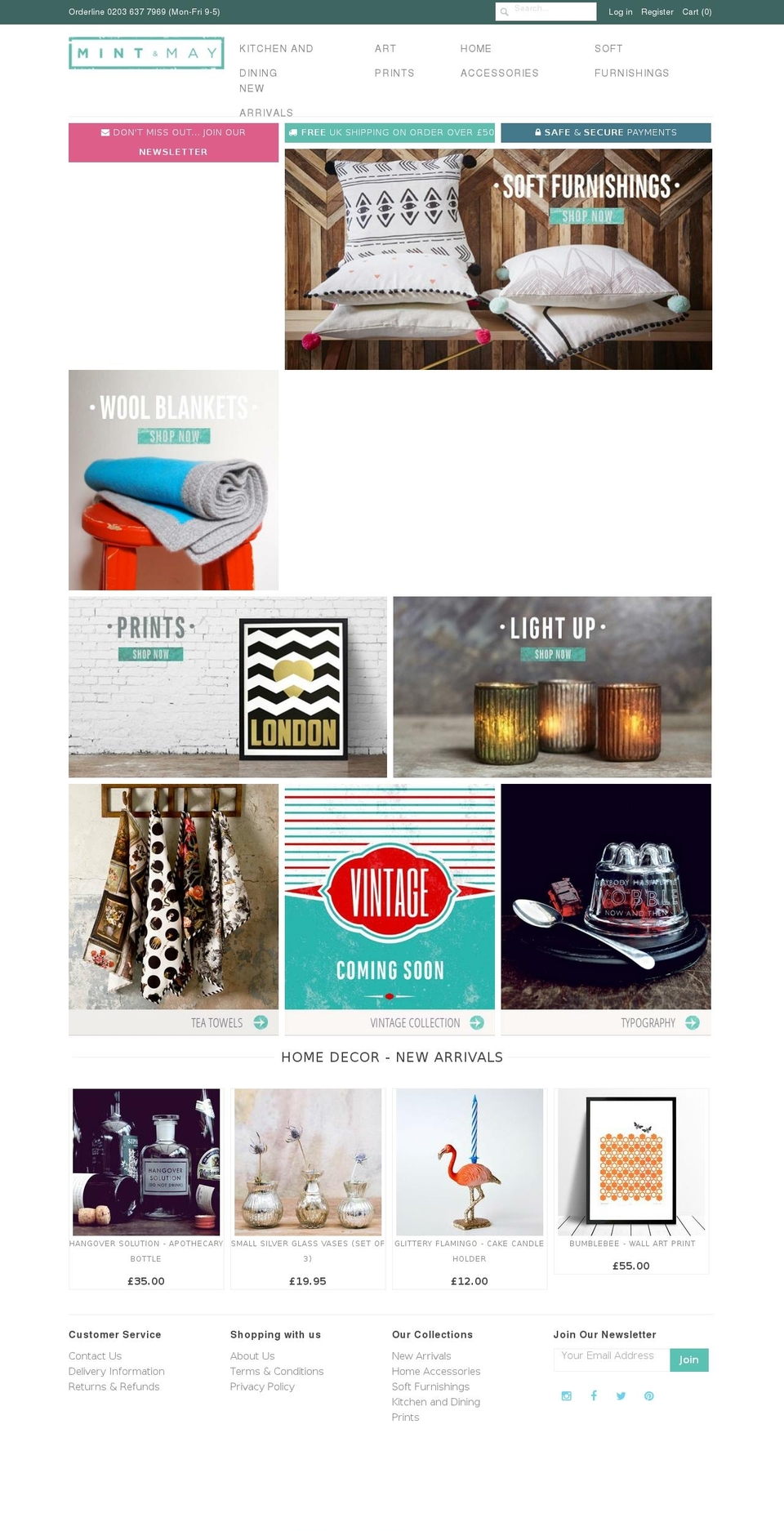 Mint And May - Dynamic Shopify theme site example mintandmay.com