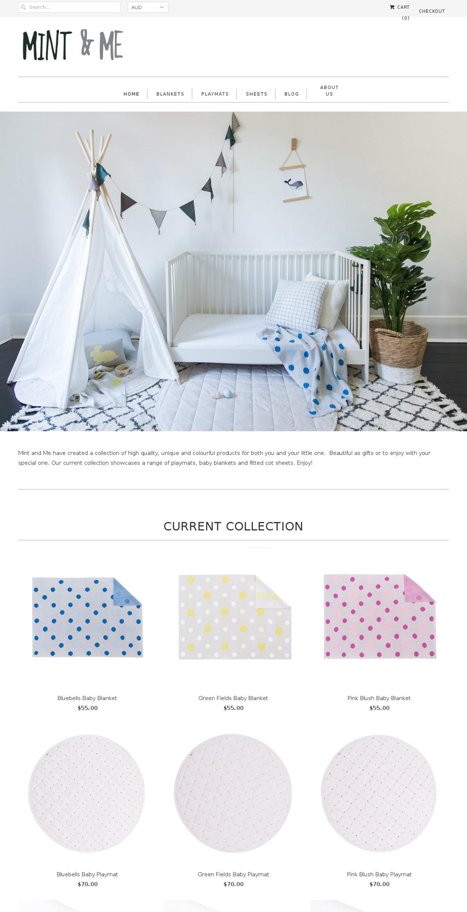 mintandme.com.au shopify website screenshot