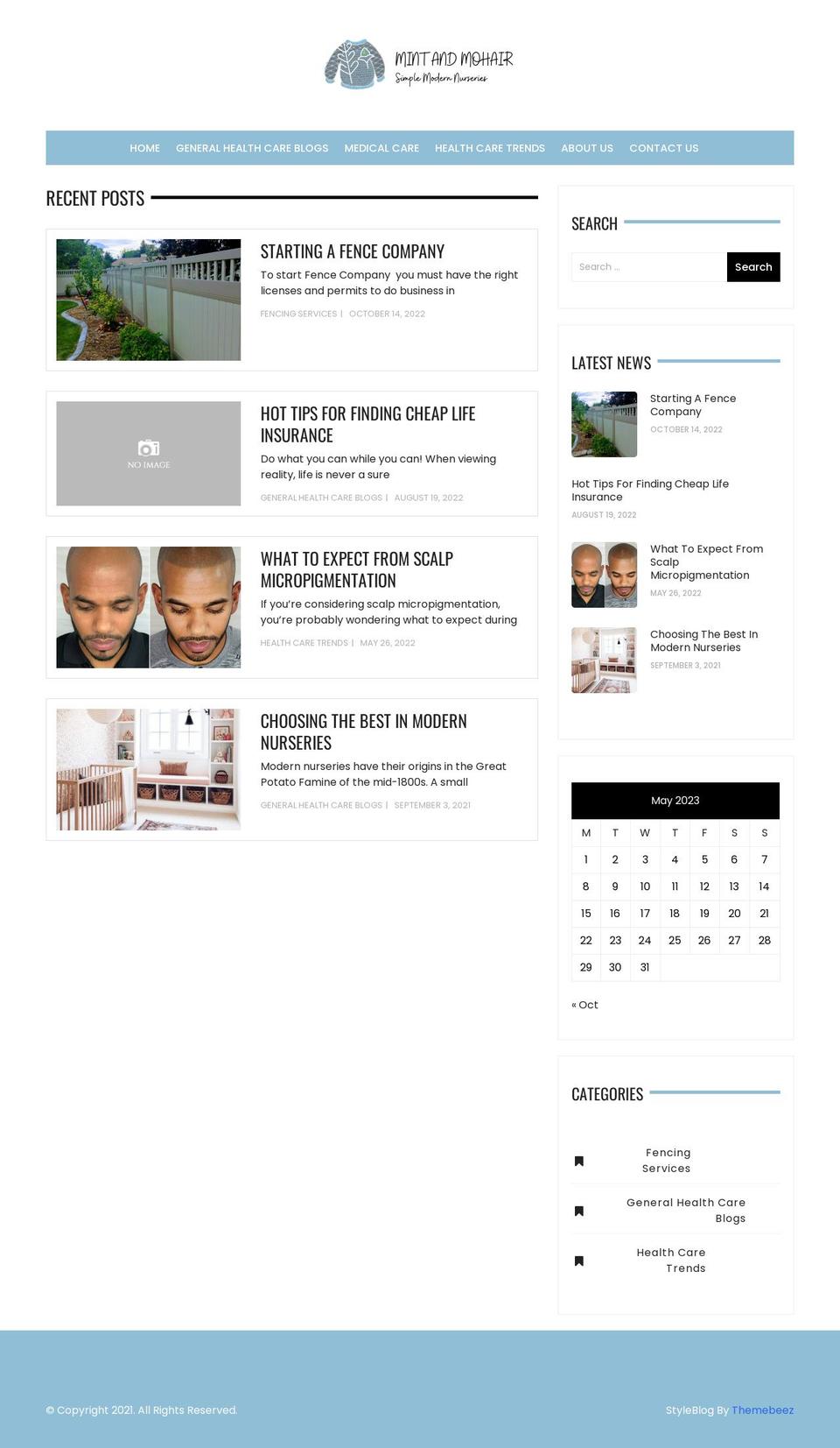 mintandmohair.com — Shopify storefront screenshot