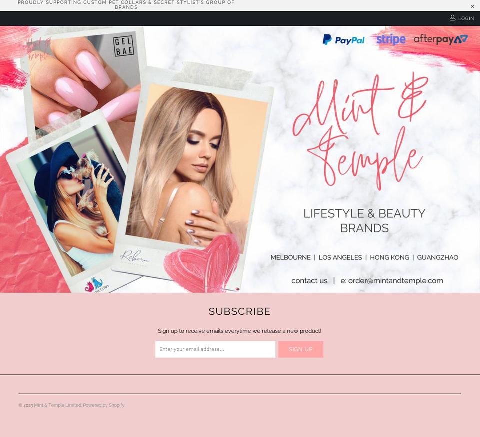 mintandtemple.com shopify website screenshot