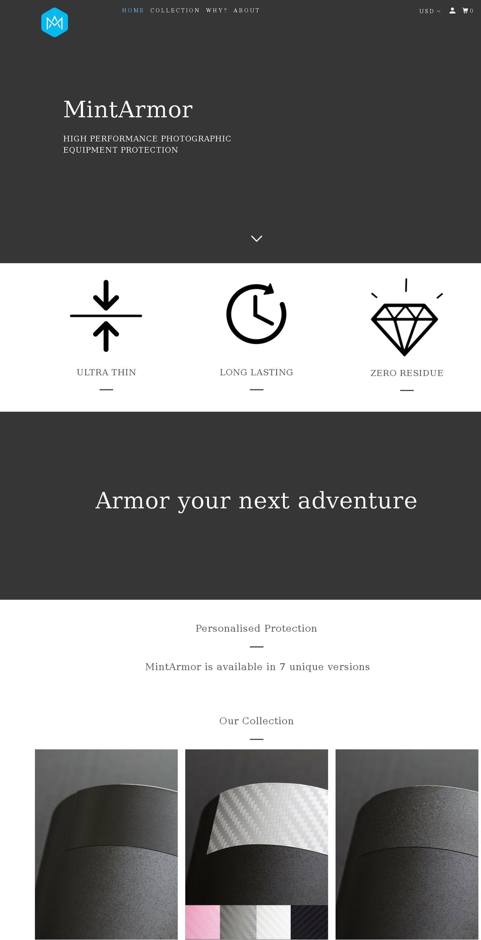 mintarmor.com shopify website screenshot