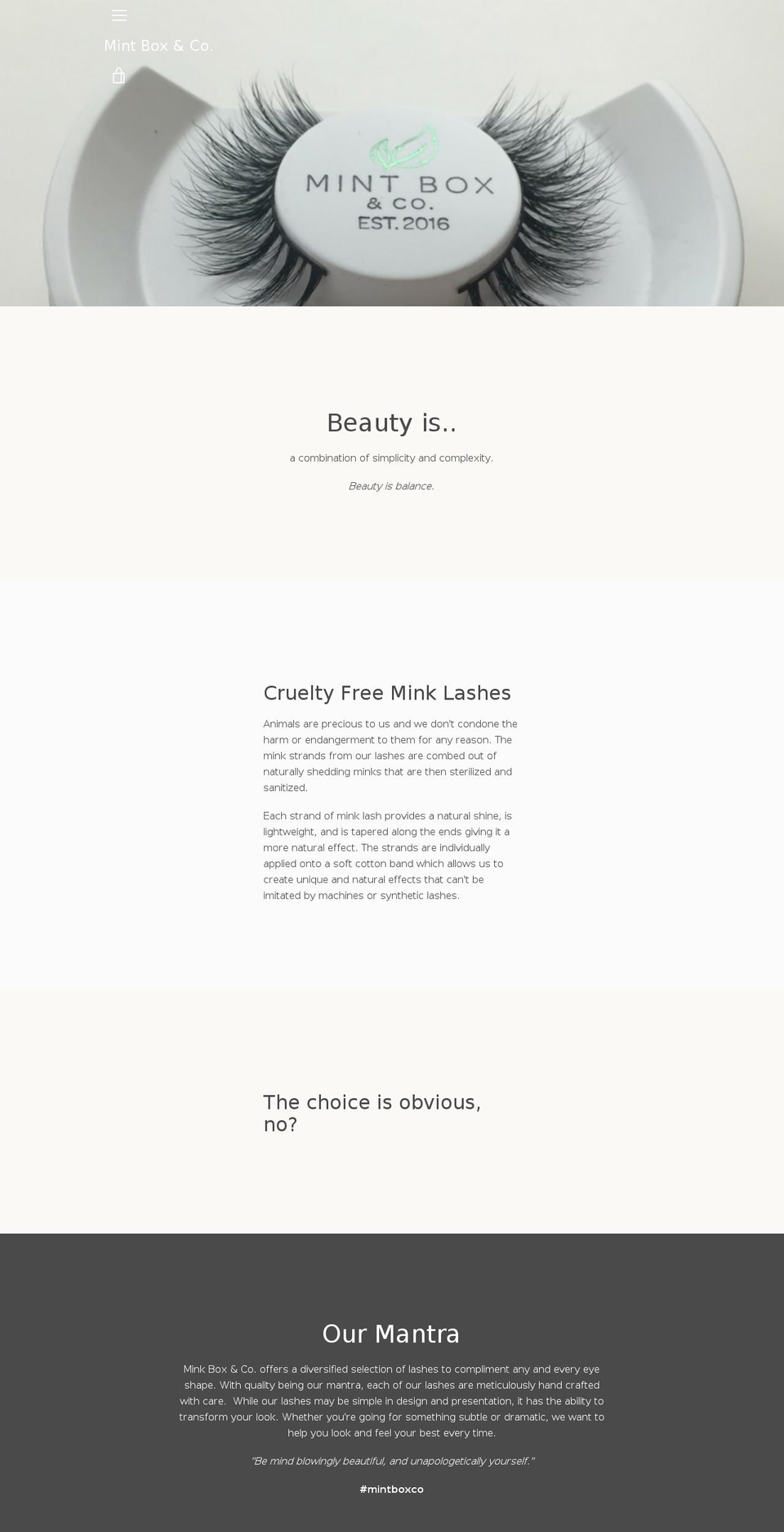 mintboxco.com — Shopify storefront screenshot