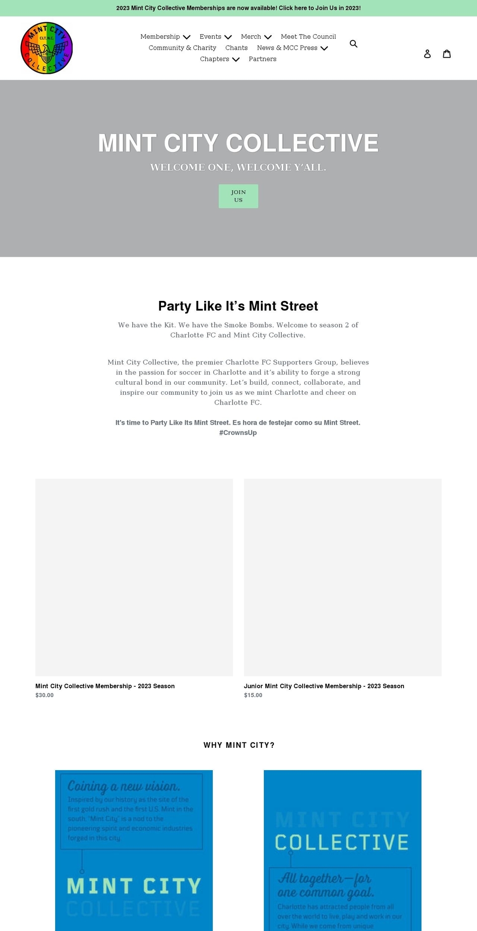 mintcitycollective.com shopify website screenshot