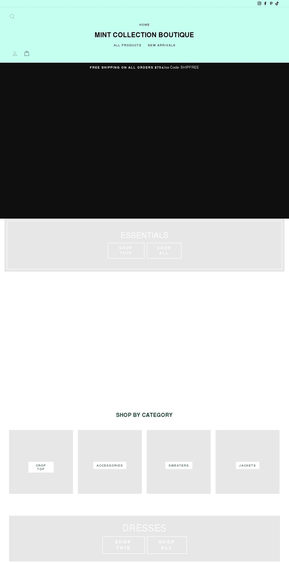 mintcollectionboutique.com shopify website screenshot