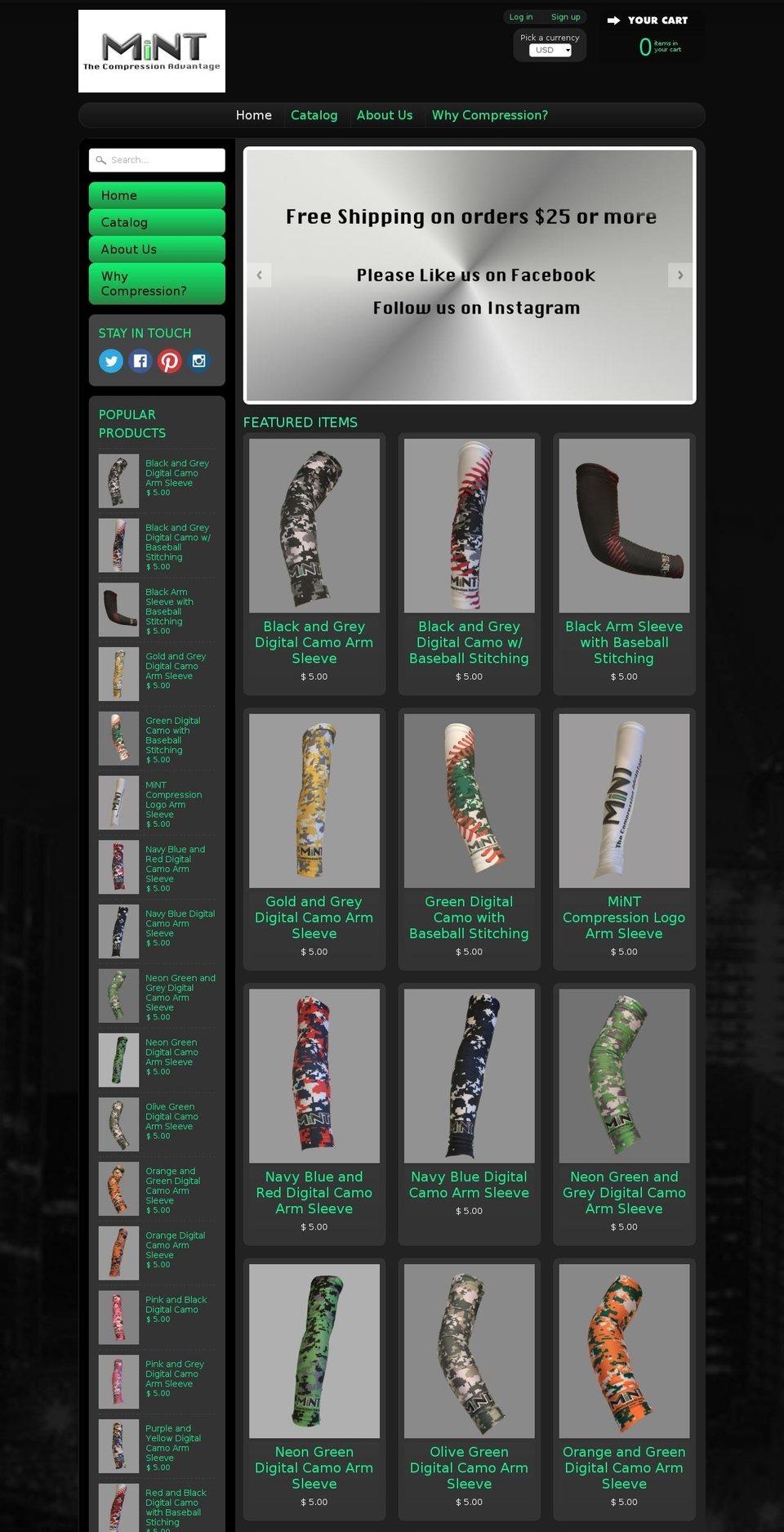 mintcompression.com shopify website screenshot