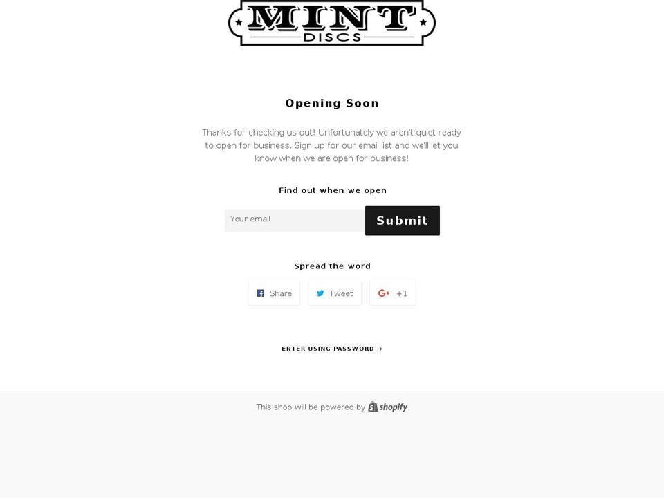 mintdiscs.com shopify website screenshot