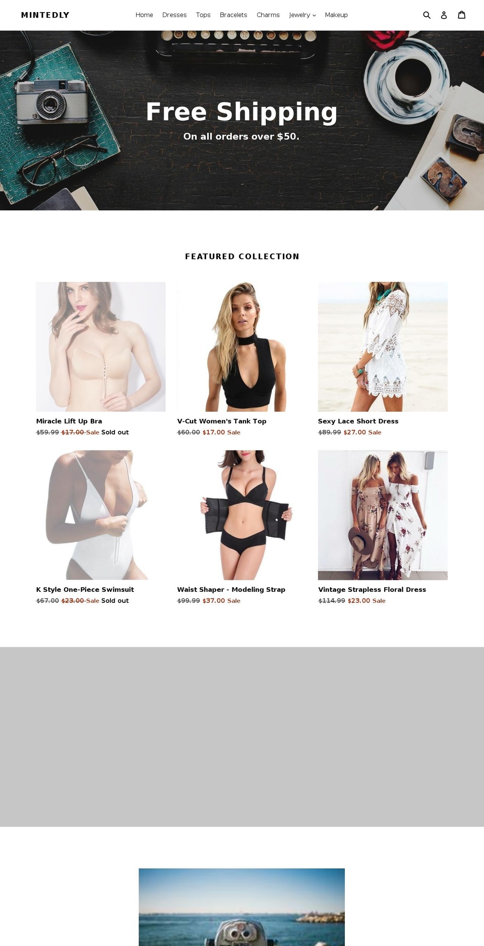 mintedly.com — Shopify storefront screenshot