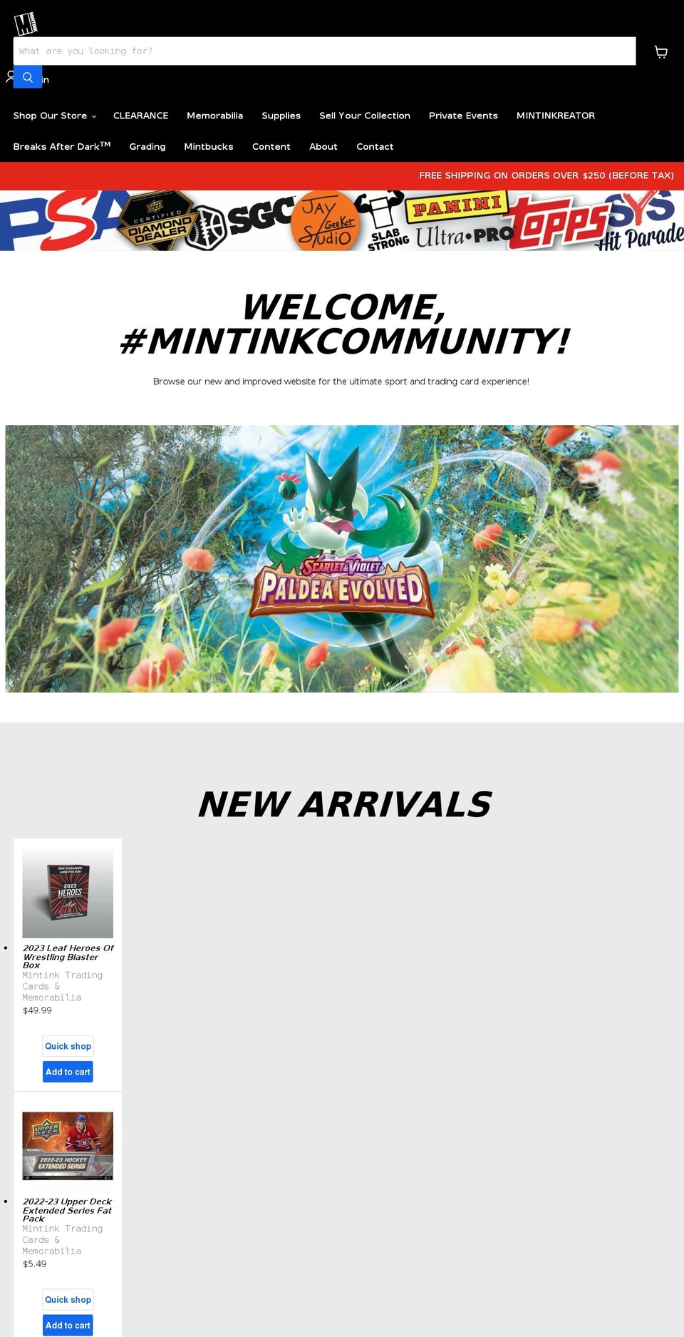 mintink.ca shopify website screenshot