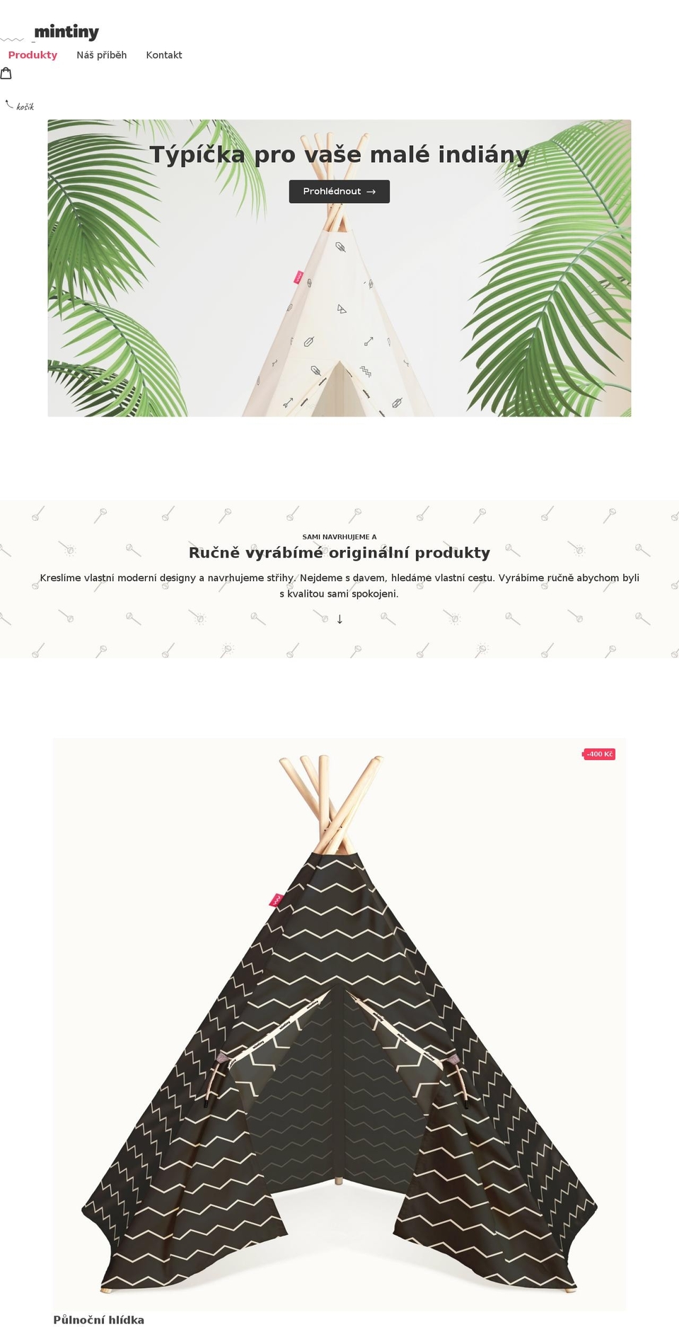 mintiny.cz shopify website screenshot