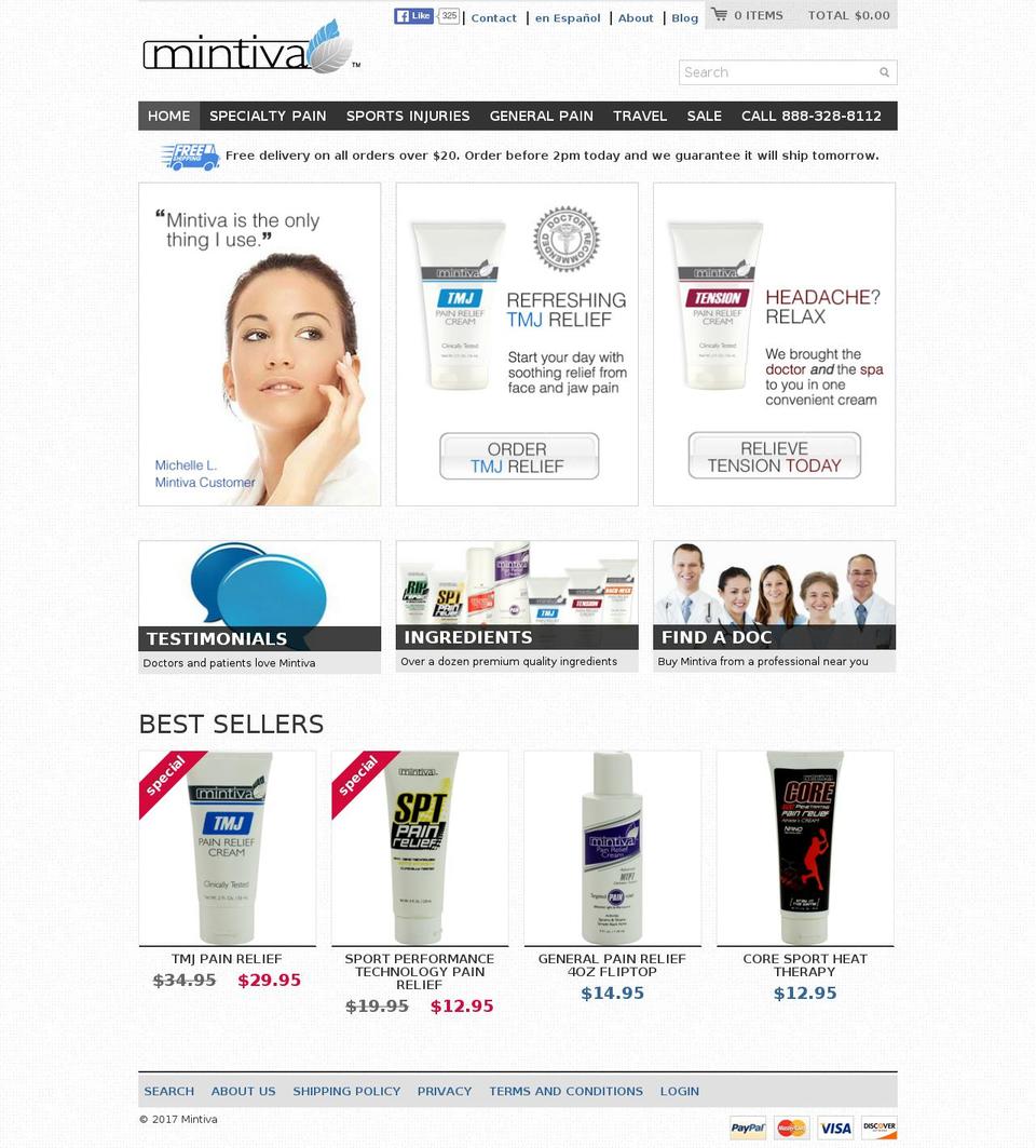mintiva.com shopify website screenshot