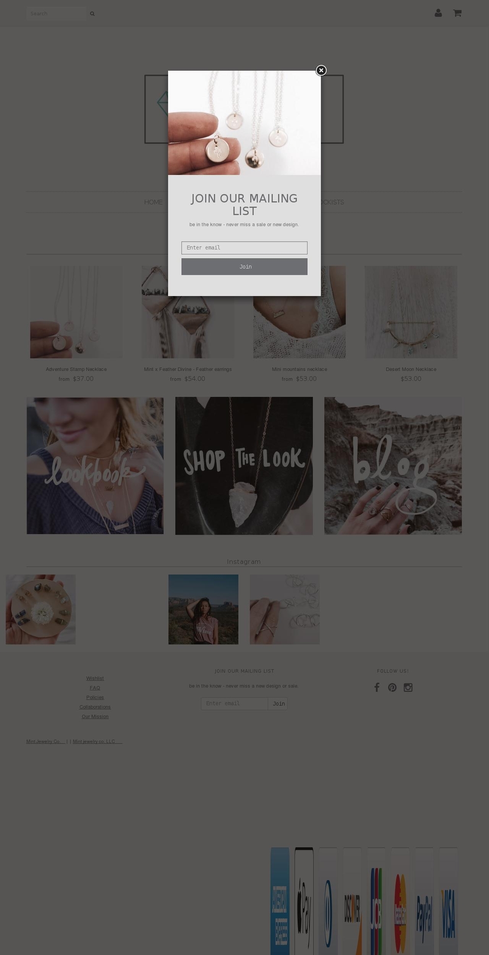 mintjewelry.co shopify website screenshot